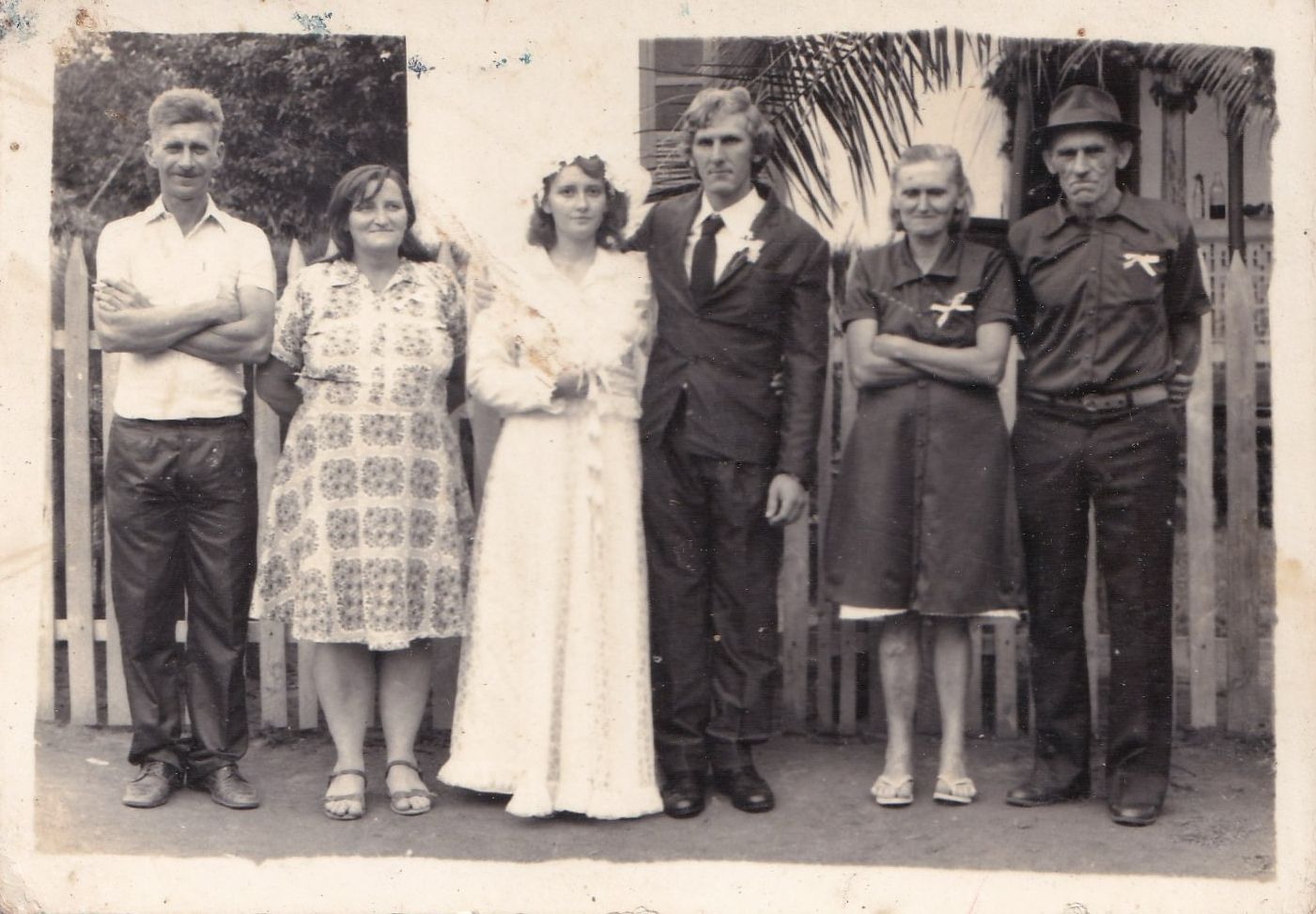 meu casamento – Marineuza Plaster e Helmut Waiandt – Ao meu lado, meus pais Fredolino Plaster e Laura Zimermann Plaster. Ao lado de Helmut estão meus sogros Herbert Waiandt e Luize Schulz Waiandt.